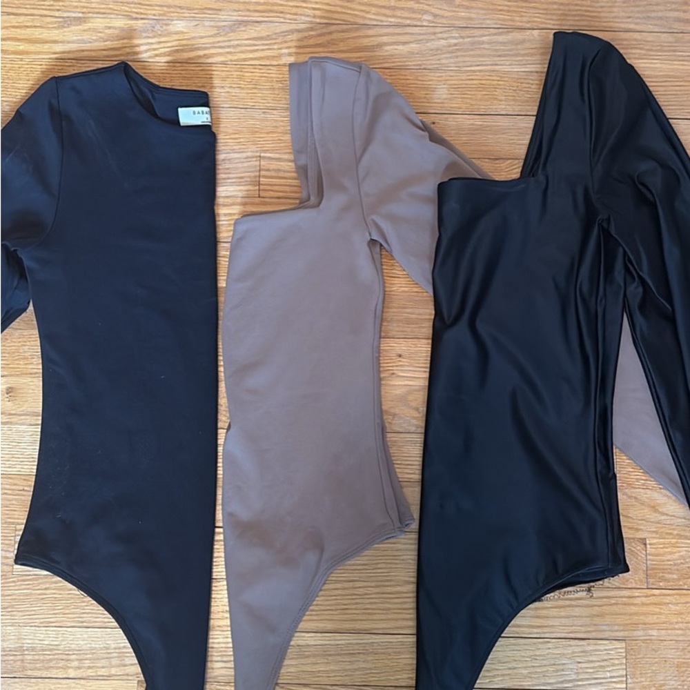 Babaton Bodysuits in Black and Tan